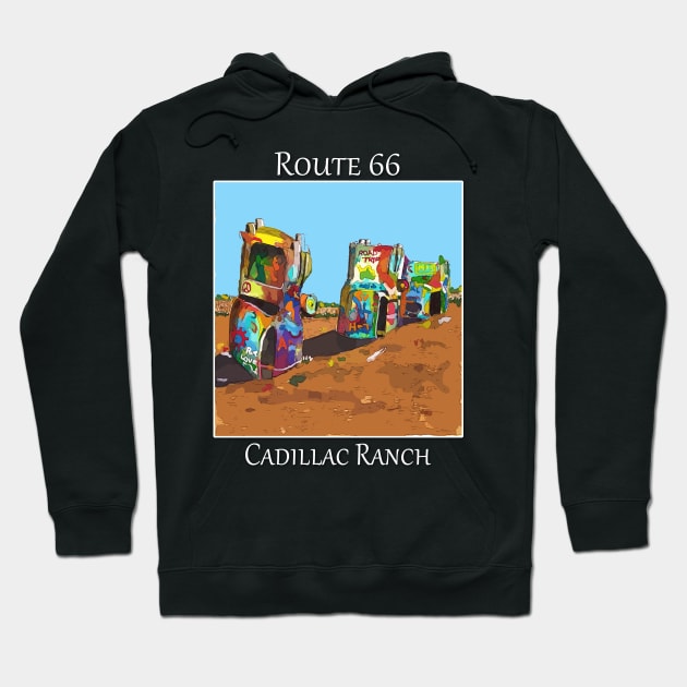 Cadillac Ranch on Route 66 near Amarillo Texas. Hoodie by WelshDesigns